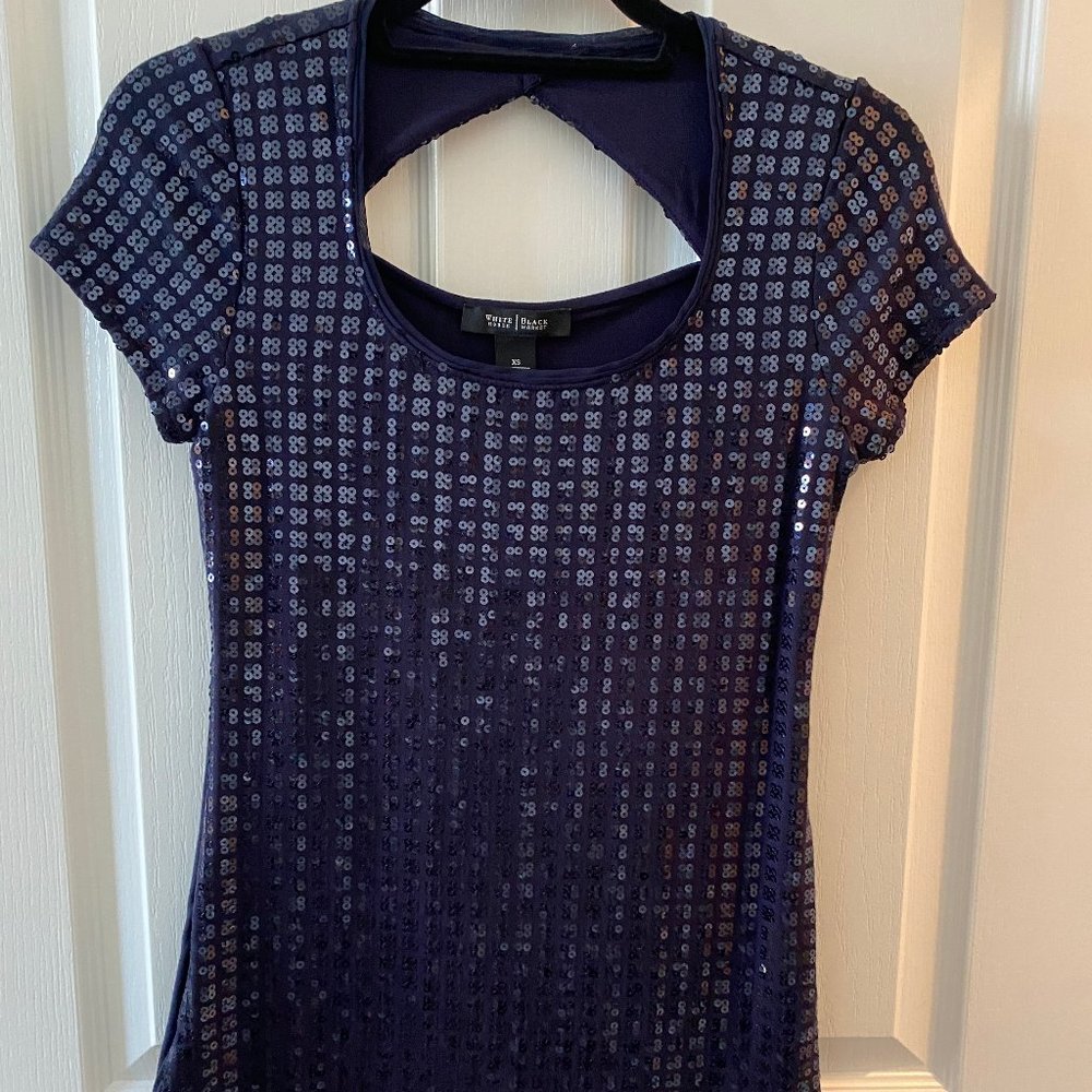 White House Black Market Cut-Out Sequin Top - Size XS